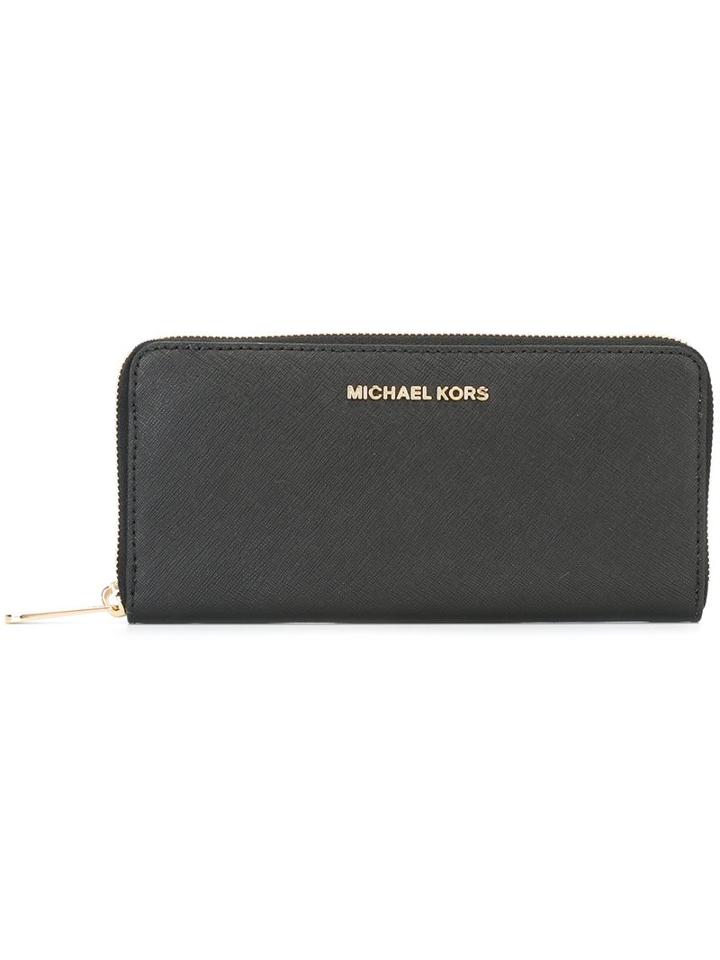 Michael Michael Kors - 'jet Set Travel' Continental Wallet - Women - Leather - One Size, Black, Leather