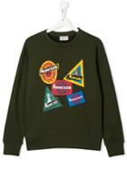 Moncler Kids Teen Logo Patch Sweatshirt - Green