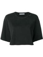 T By Alexander Wang Cropped Logo T-shirt - Black