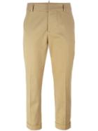 Dsquared2 Cropped Trousers Down, Women's, Size: 40, Nude/neutrals, Cotton/spandex/elastane/polyester