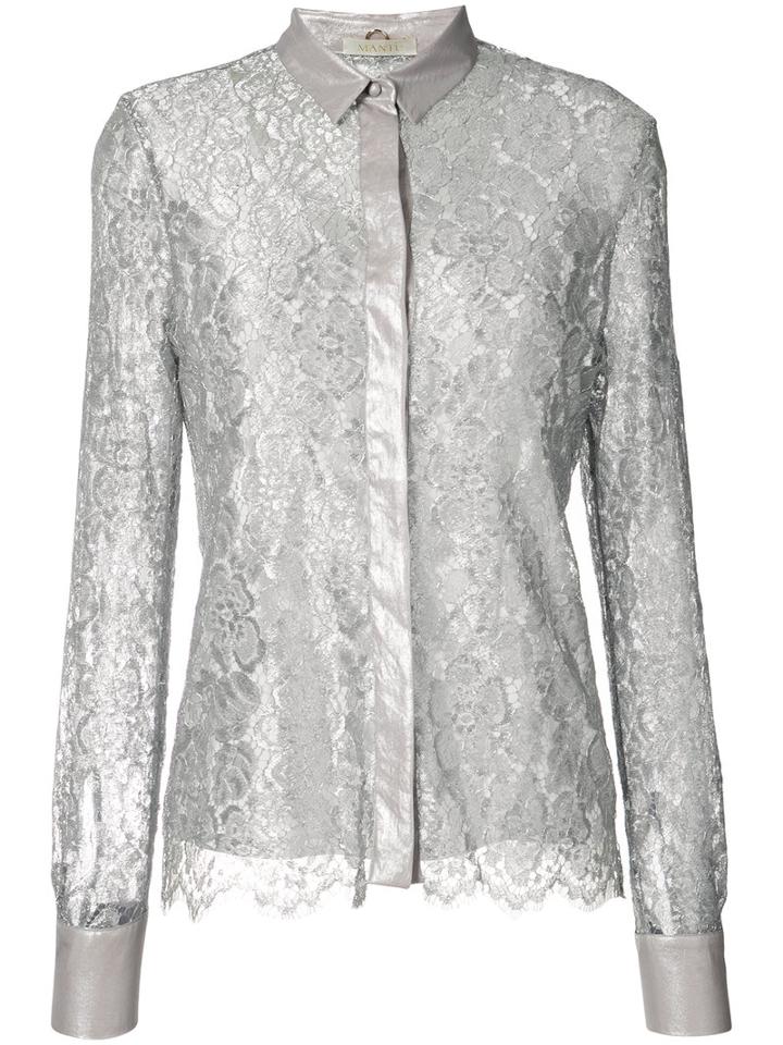 Mantu - Layered Lace Shirt - Women - Silk/polyamide/polyester - 42, Grey, Silk/polyamide/polyester
