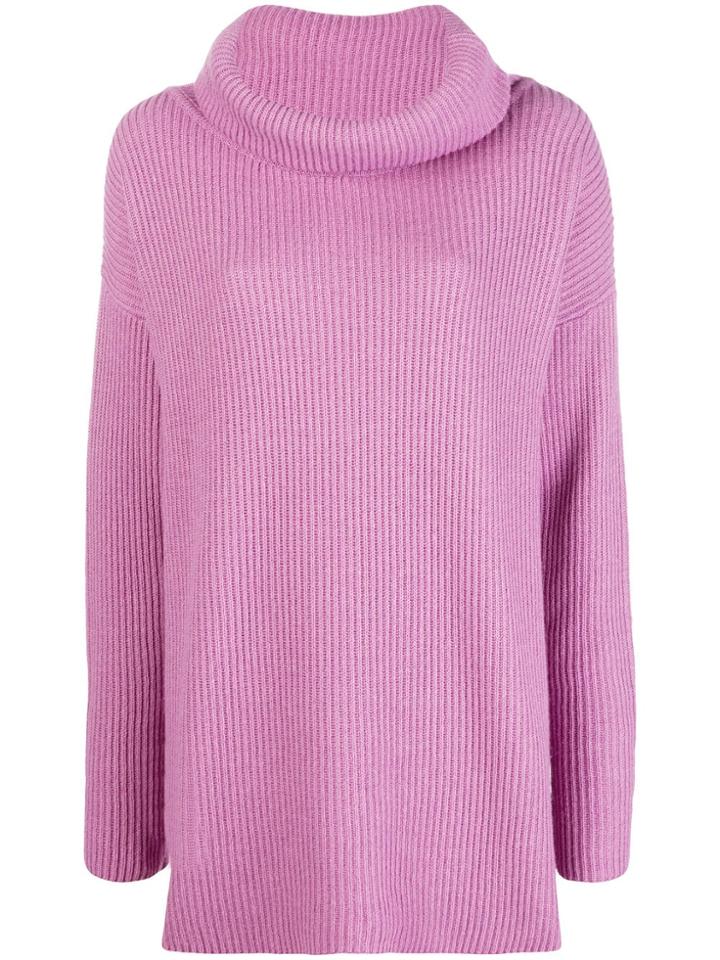 Blugirl Ribbed Turtleneck Sweater - Pink