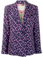 La Doublej Printed Double-breasted Blazer - Blue
