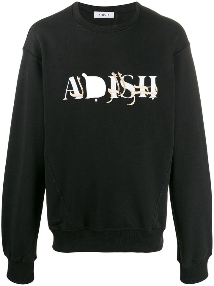 Adish Logo Print Sweatshirt - Black