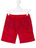 Gucci Kids Gg Bee Print Swim Shorts, Boy's, Size: 12 Yrs, Red