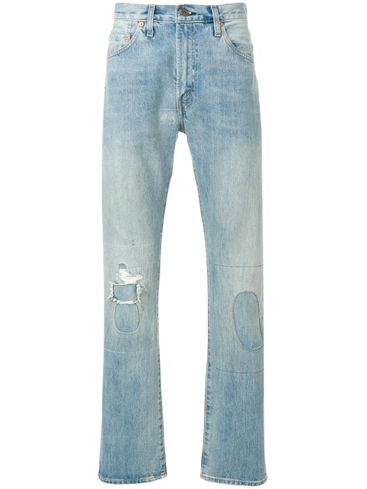 Levi's Vintage Clothing Distressed Patch Detail Jeans - Blue