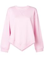 Mm6 Maison Margiela Pointed Hem Sweatshirt - Pink & Purple