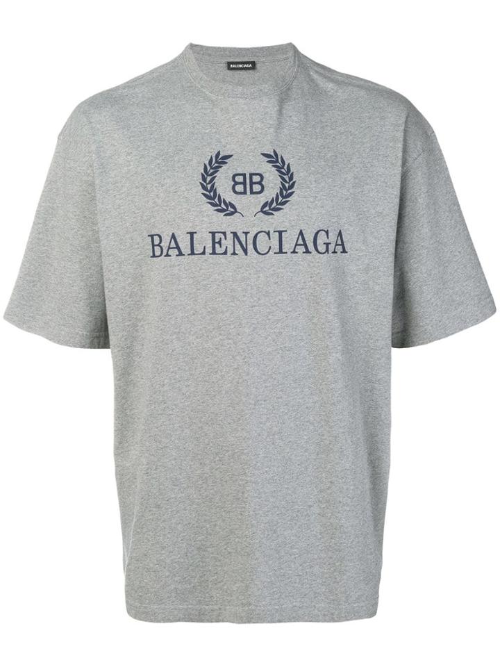 Balenciaga Bb Logo T-shirt - Grey