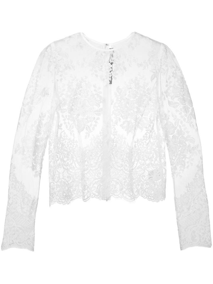 Aula Lace Blouse, Women's, Size: I, White, Cotton/nylon