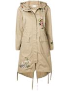 Red Valentino Embroidered Parka Coat - Nude & Neutrals