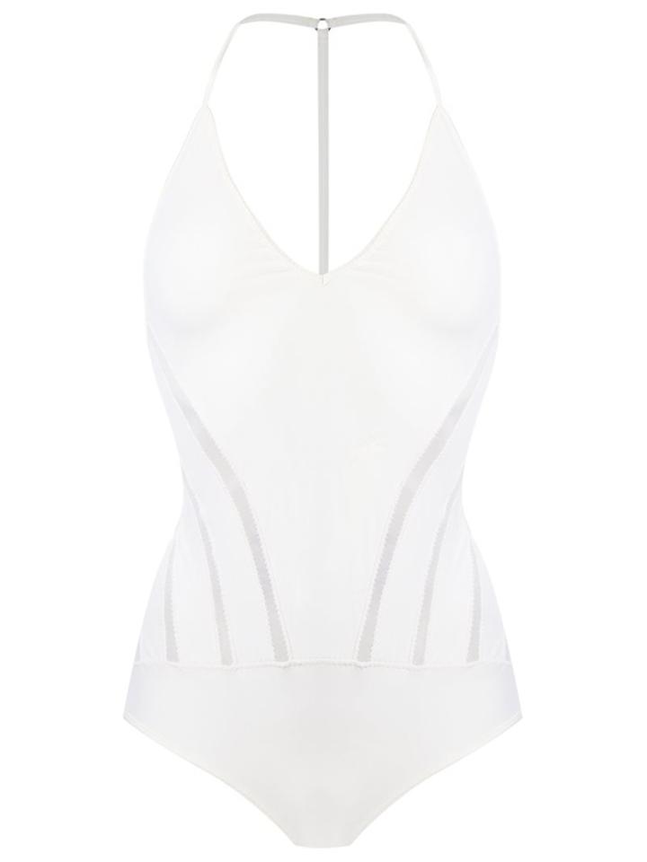 Giuliana Romanno Bodysuit, Women's, Size: P, White, Elastodiene/polyamide