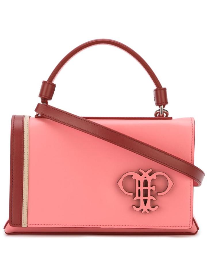 Emilio Pucci Logo Plaque Foldover Tote, Women's, Pink/purple