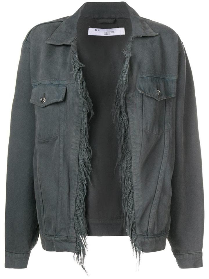 Iro Boxy Distressed Jacket - Grey