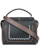 Fendi Dotcom Tote, Black, Leather