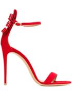 Salvatore Ferragamo Angie Sandals, Women's, Size: 9.5, Red, Leather/suede