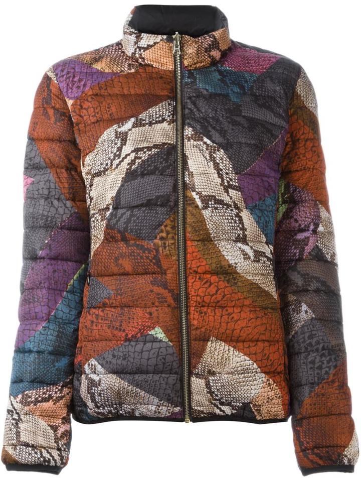 Just Cavalli Printed Puffer Jacket, Women's, Size: 40, Polyester