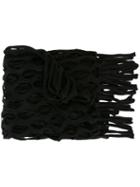 Marques'almeida Mesh Knit Fringe Scarf, Women's, Black, Viscose