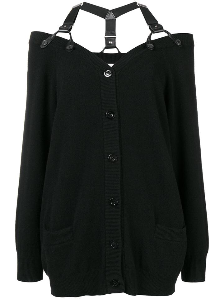 Moschino Shoulder Strap Cardigan - Black