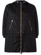 Moncler Drawstring Waist Raincoat, Women's, Size: 2, Black, Polyamide
