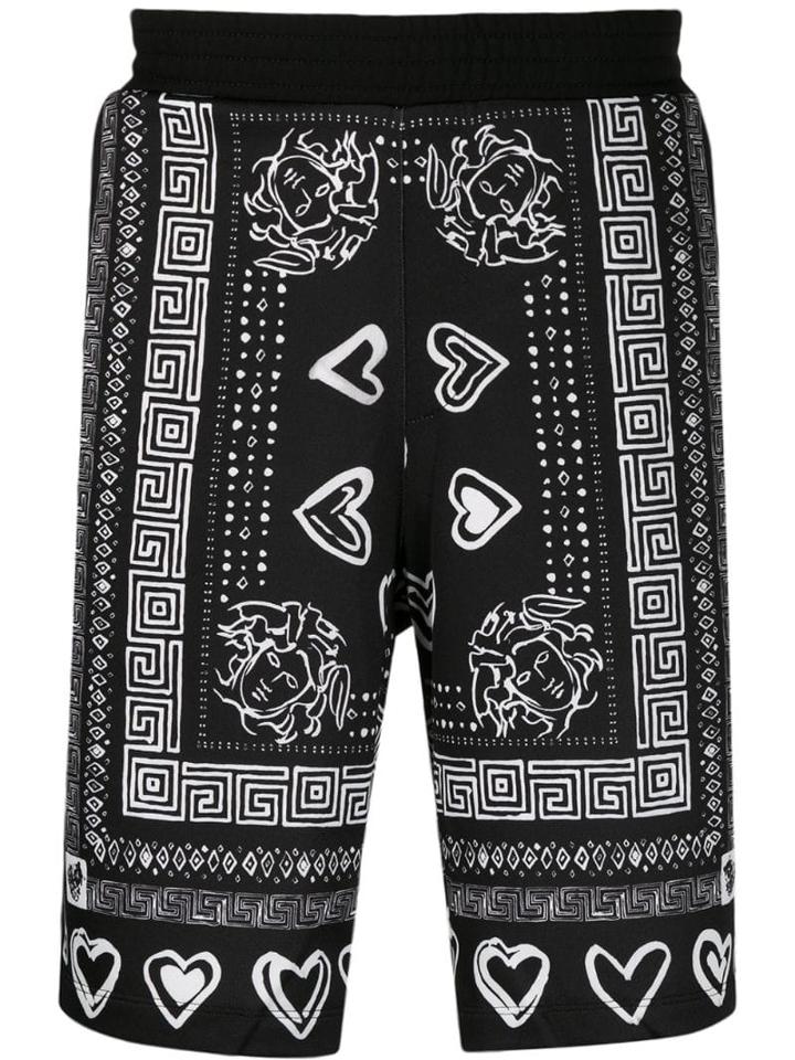 Versace Bandana Print Shorts - Black
