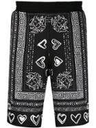 Versace Bandana Print Shorts - Black