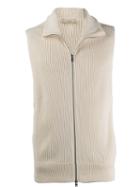 Maison Flaneur Wool-knit Sleeveless Gilet - White