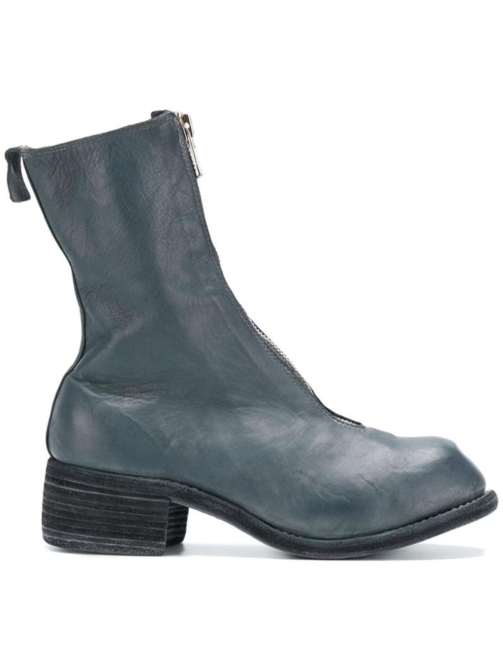 Guidi Chunky Heel Boots - Grey