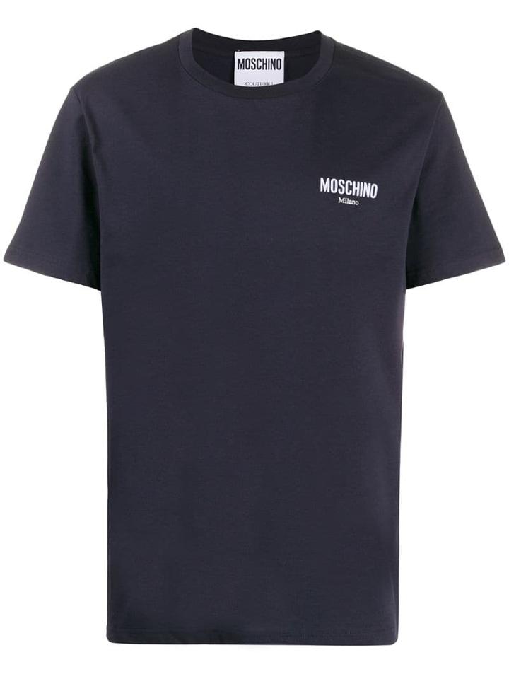 Moschino Textured Logo Detail T-shirt - Blue