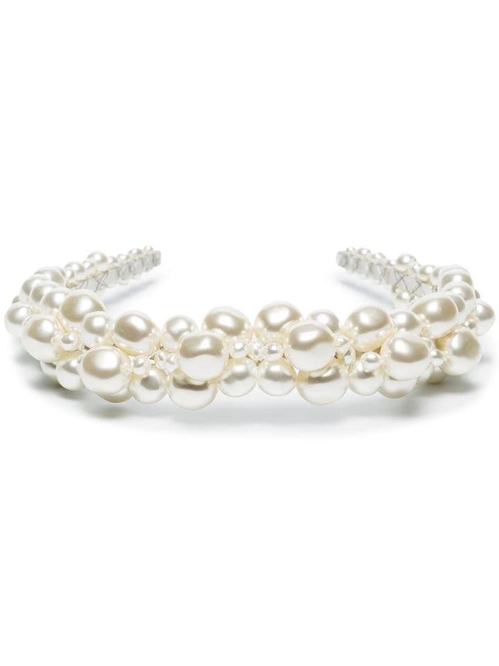 Simone Rocha Pearl-embellished Headband - White