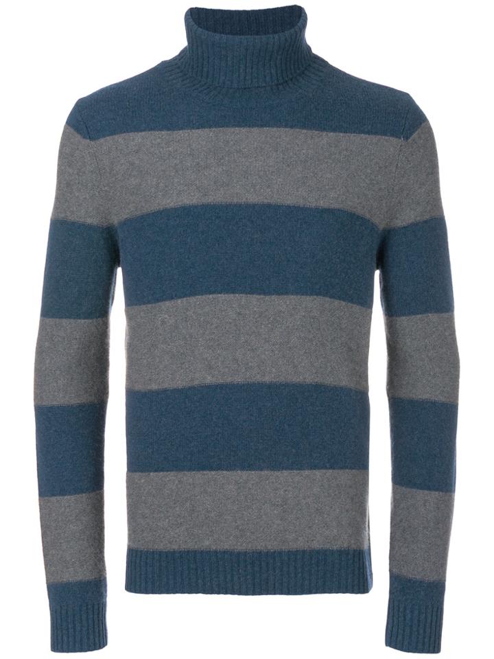 Sottomettimi Striped Roll Neck Jumper - Blue