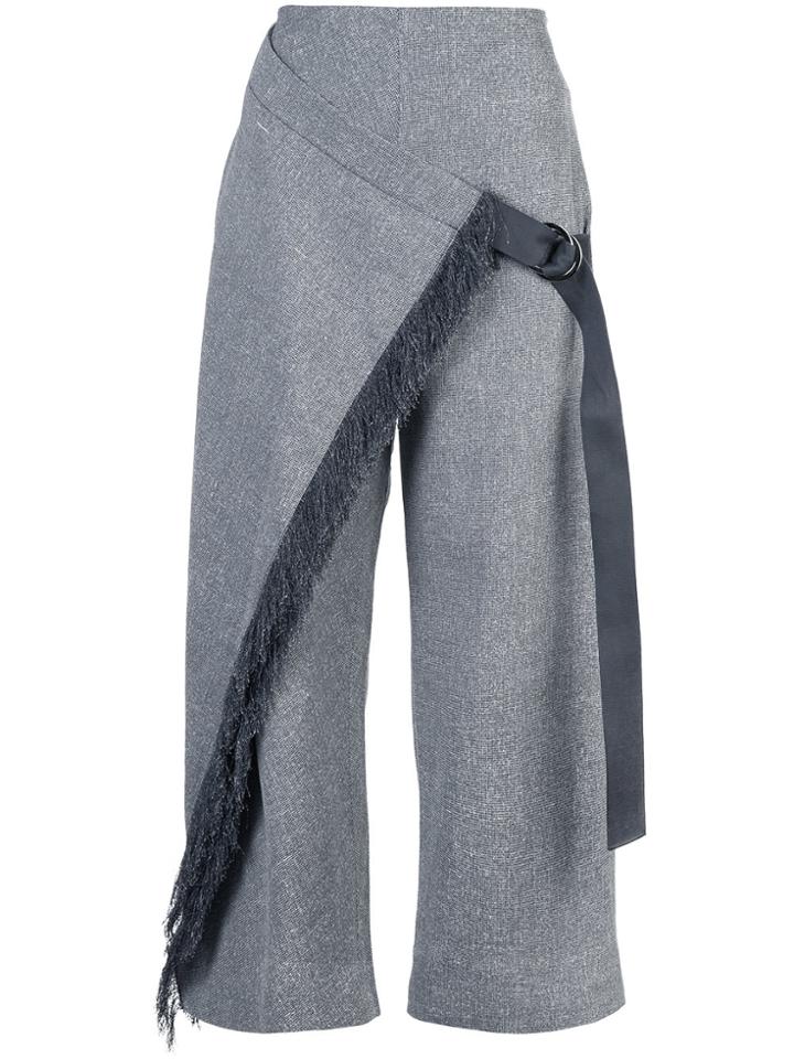 Dion Lee Fringed Cropped Trousers - Grey