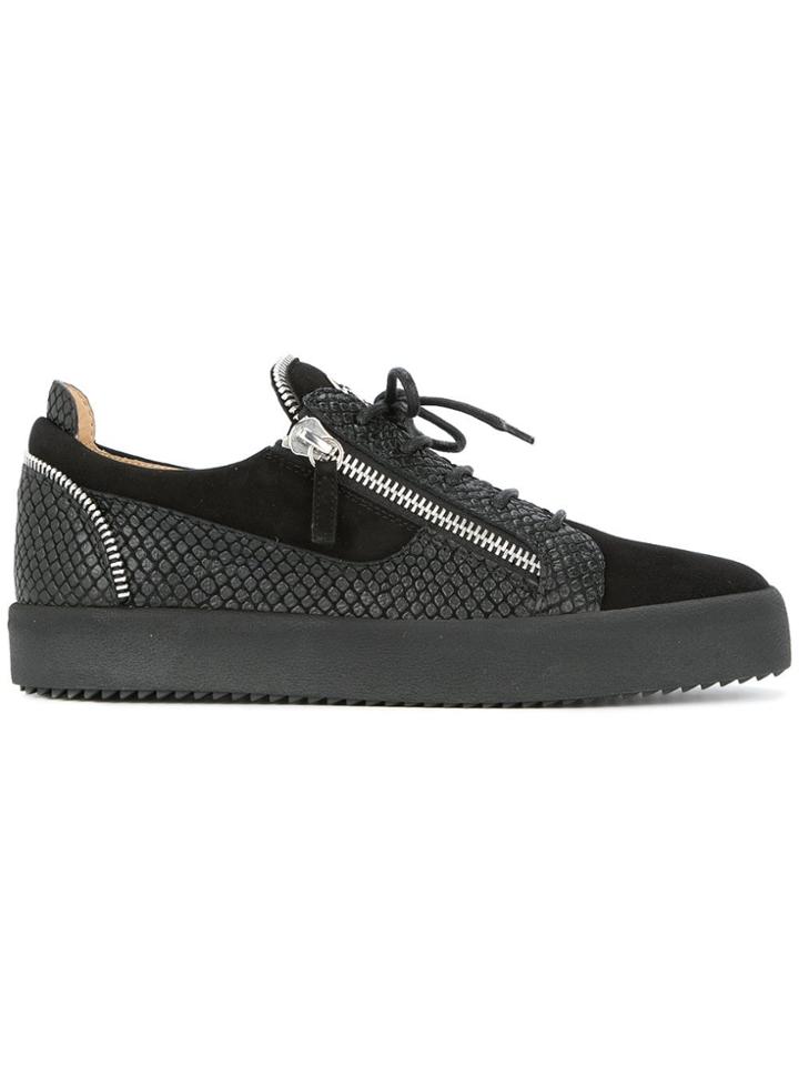 Giuseppe Zanotti Side Zipped Sneakers - Black
