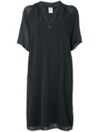Kristensen Du Nord - Loose Fit V-neck Dress - Women - Cotton/silk/elastodiene - 2, Grey, Cotton/silk/elastodiene