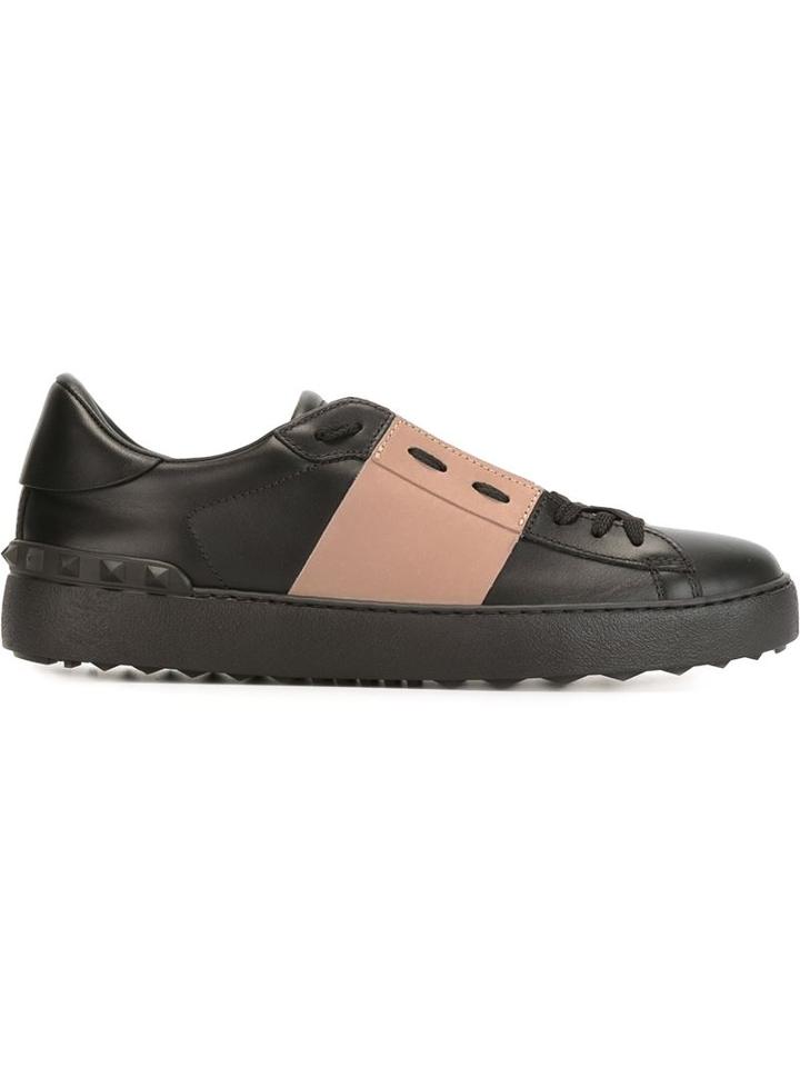Valentino Garavani Open Sneakers, Women's, Size: 39.5, Black, Leather/rubber