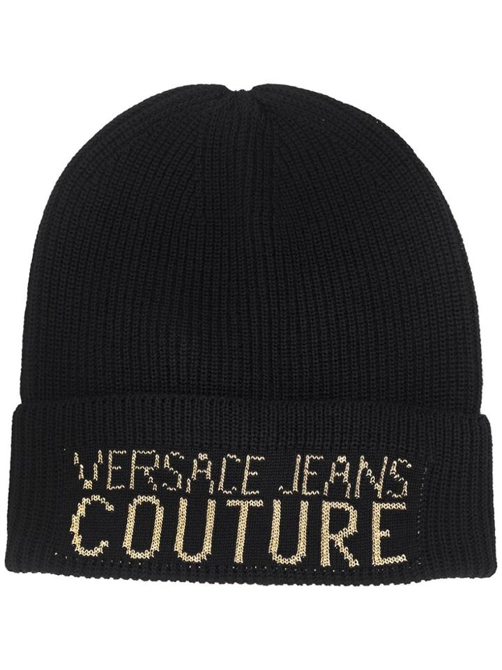 Versace Jeans Logo Beanie Hat - Black