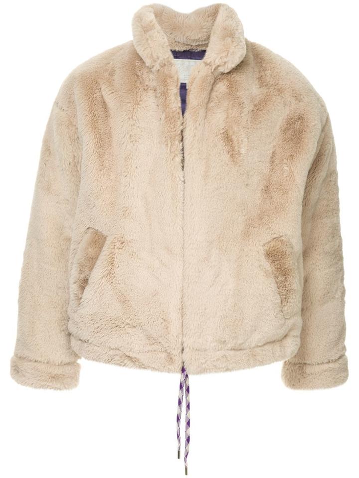A(lefrude)e Faux Fur Bomber Jacket - Neutrals