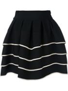 Fausto Puglisi Striped Full Skirt, Women's, Size: 42, Black, Viscose/polyamide/spandex/elastane