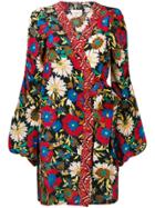 Anjuna Floral Wrap Mini Dress - Red