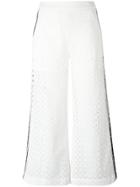Msgm Layered Cut Out Trousers - White