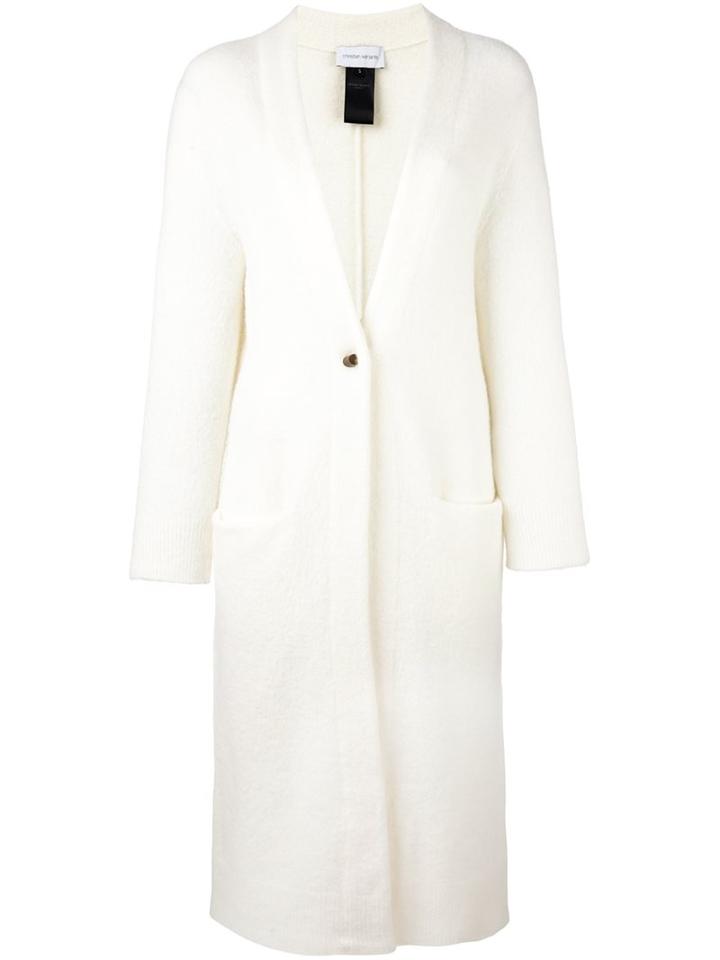 Christian Wijnants Long Cardigan, Women's, Size: Large, White, Nylon/spandex/elastane/mohair/alpaca