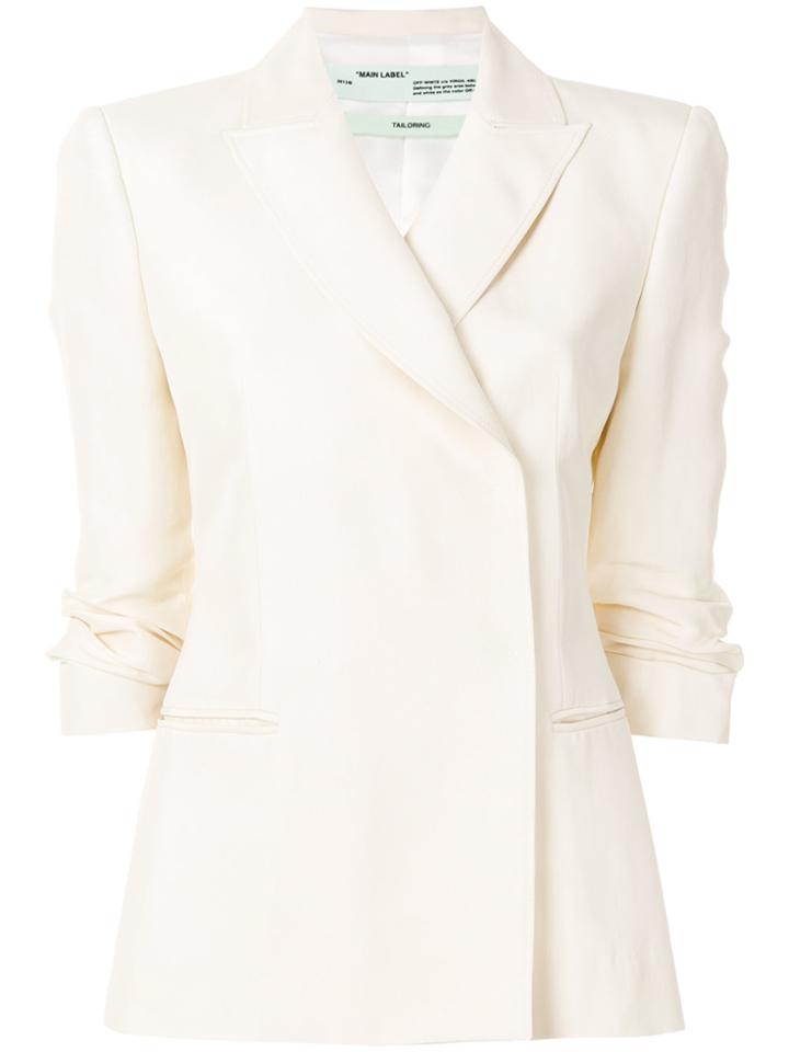 Off-white Fitted Blazer Jacket - Nude & Neutrals