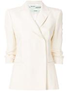 Off-white Fitted Blazer Jacket - Nude & Neutrals