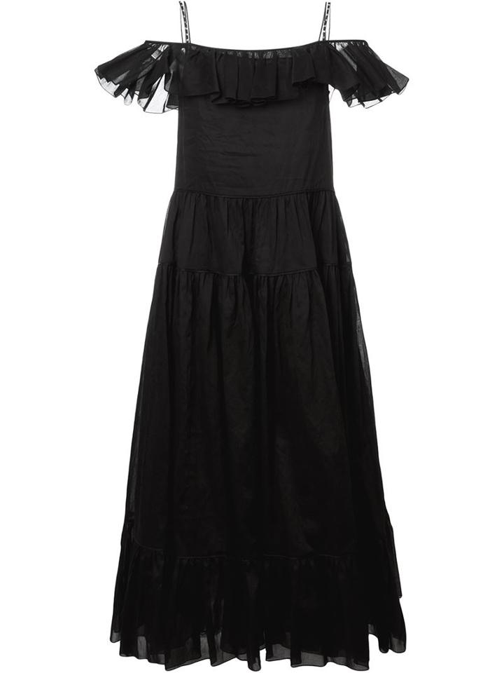 Saint Laurent Boheme Dress, Women's, Size: 36, Black, Cotton