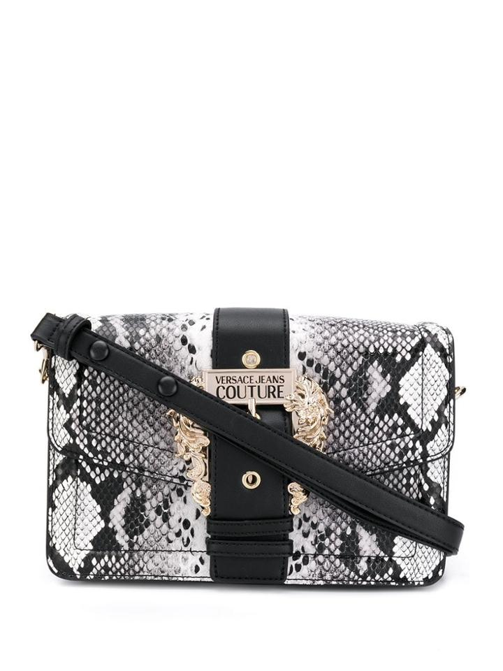 Versace Jeans Couture Python-print Shoulder Bag - Black