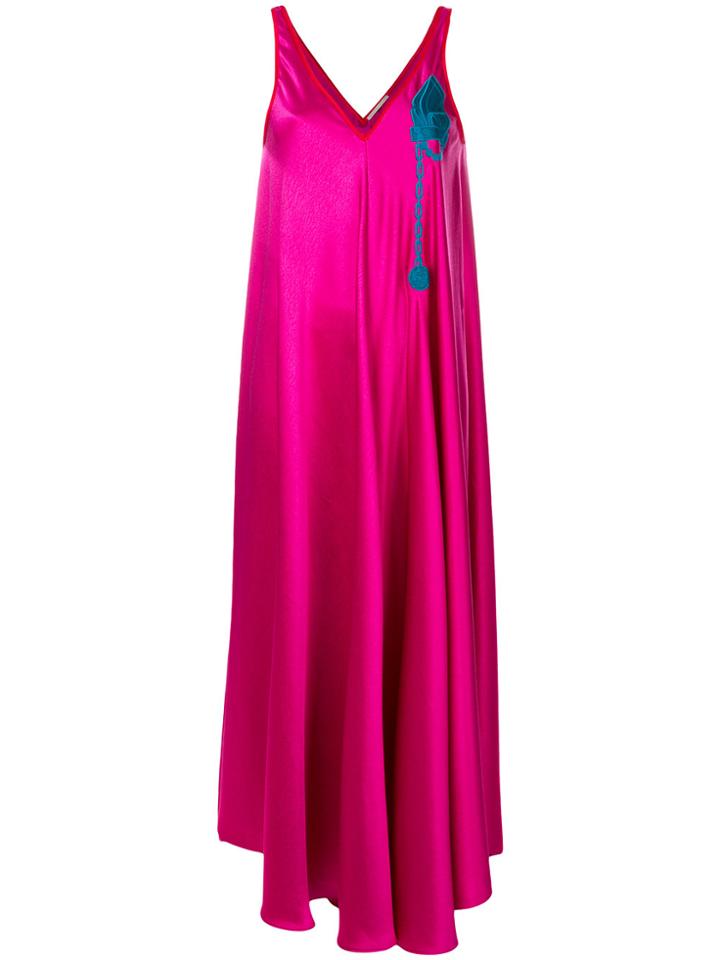 Marco De Vincenzo Embroidered Breast Pocket Maxi Dress - Green