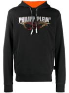 Philipp Plein Flame Print Hoodie - Black