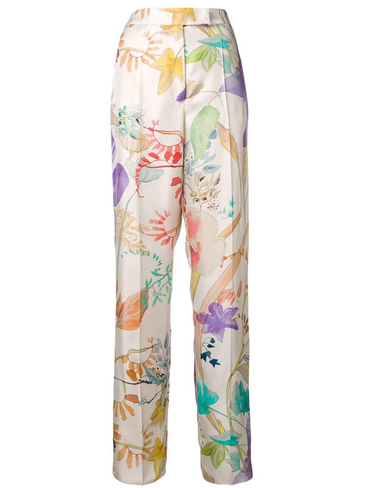 Agnona Multi-pattern Palazzo Trousers - Neutrals