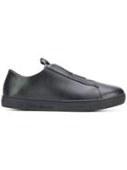 Ea7 Emporio Armani Leather Slip-on Sneakers - Black