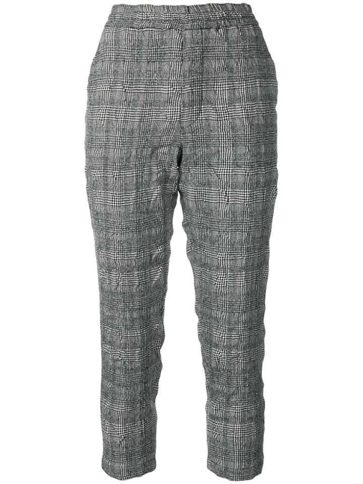 R13 Plaid Cropped Trousers - Black