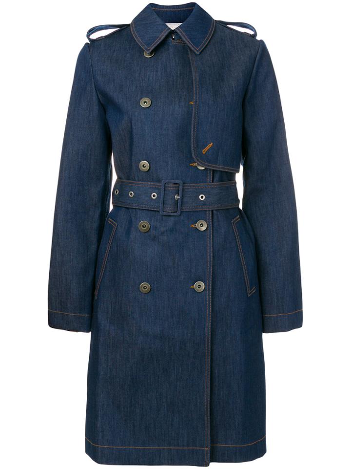 Stella Mccartney Denim Trench Coat - Blue